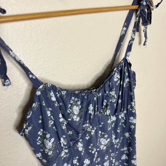 Hollister Blue Floral Strappy Summer Dress Small - Picture 2 of 11